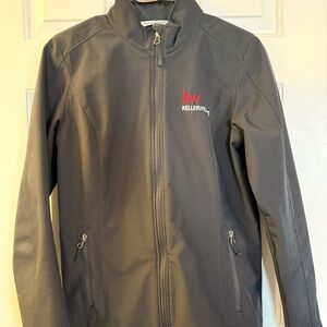 Port Authority Black Windbreaker Jacket with Red Logo